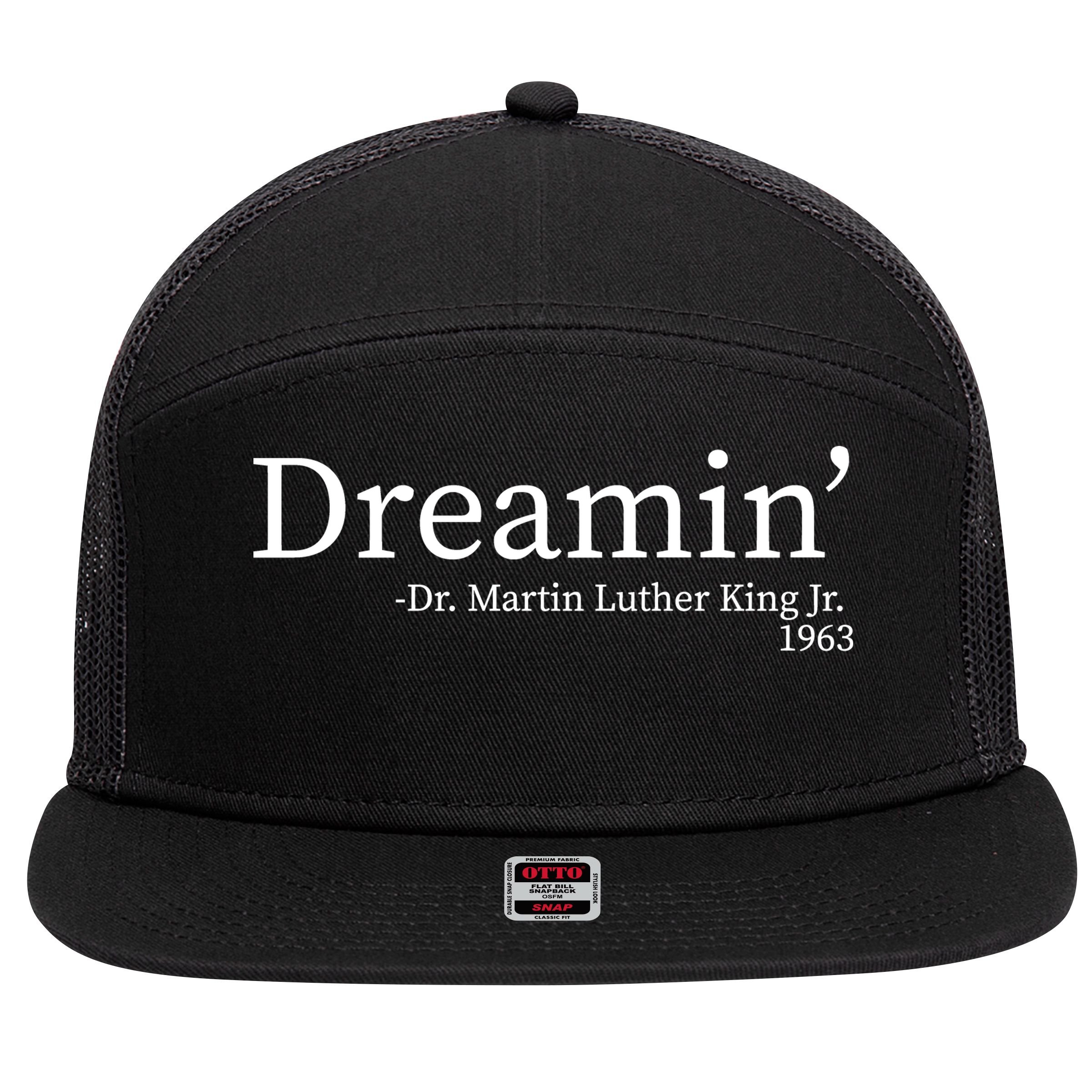 MLK Dreamin' Dr. Martin Luther King Jr. 7 Panel Mesh Trucker Snapback Hat
