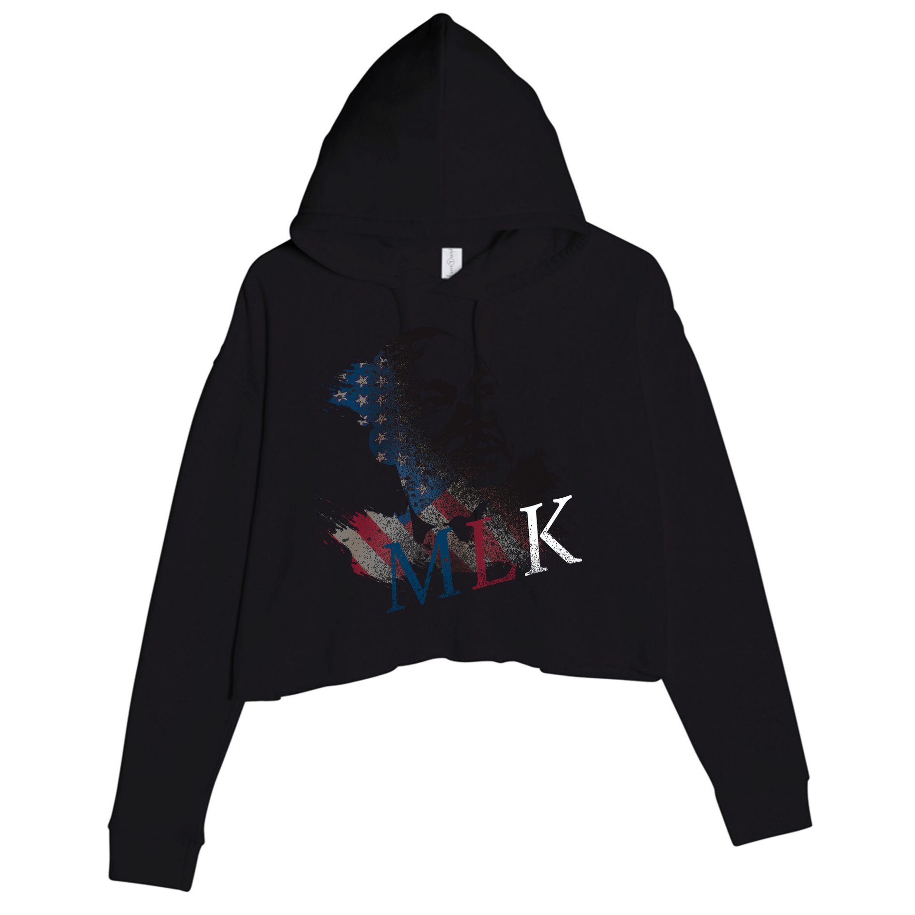 MLK Portrait Martin Luther KIng Jr.  Crop Fleece Hoodie