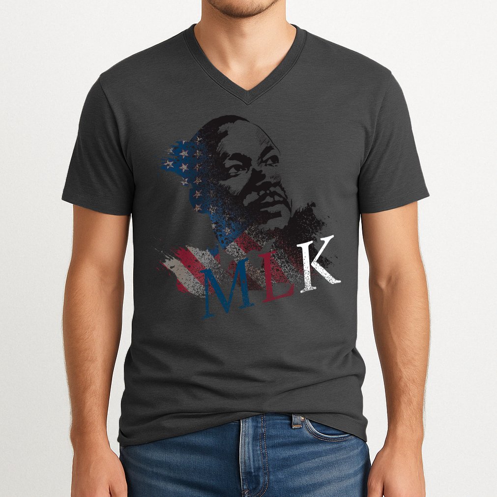 MLK Portrait Martin Luther KIng Jr.  V-Neck T-Shirt