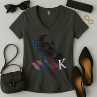 MLK Portrait Martin Luther KIng Jr.  Women's V-Neck T-Shirt
