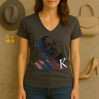 MLK Portrait Martin Luther KIng Jr.  Women's V-Neck T-Shirt