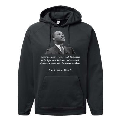 MLK Quote Martin Luther King Jr. Performance Fleece Hoodie