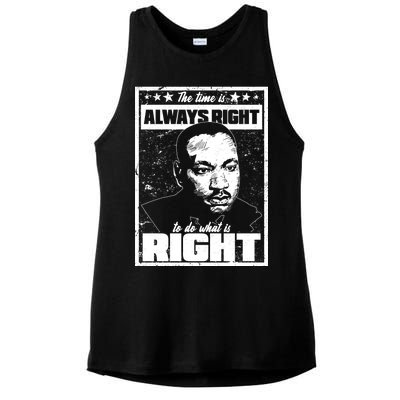 MLK The Time is Always Right to Do What is Right Ladies PosiCharge Tri-Blend Wicking Tank