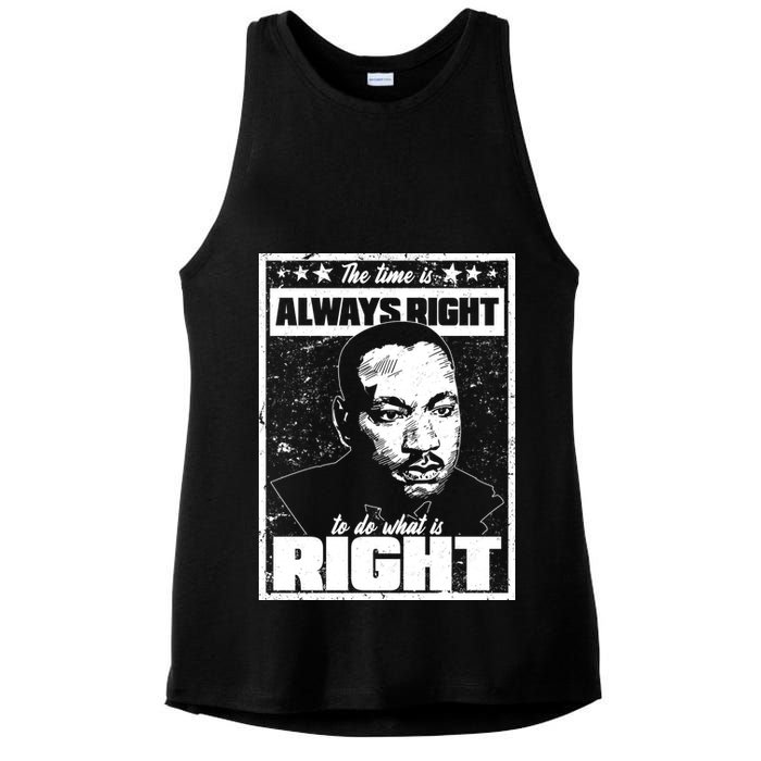 MLK The Time is Always Right to Do What is Right Ladies PosiCharge Tri-Blend Wicking Tank