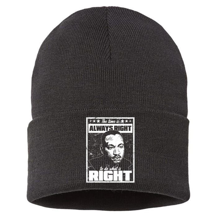 MLK The Time is Always Right to Do What is Right Sustainable Knit Beanie