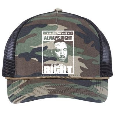 MLK The Time is Always Right to Do What is Right Retro Rope Trucker Hat Cap