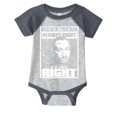 MLK The Time is Always Right to Do What is Right Infant Baby Jersey Bodysuit