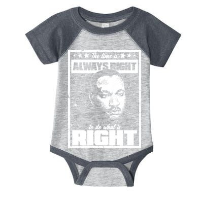 MLK The Time is Always Right to Do What is Right Infant Baby Jersey Bodysuit