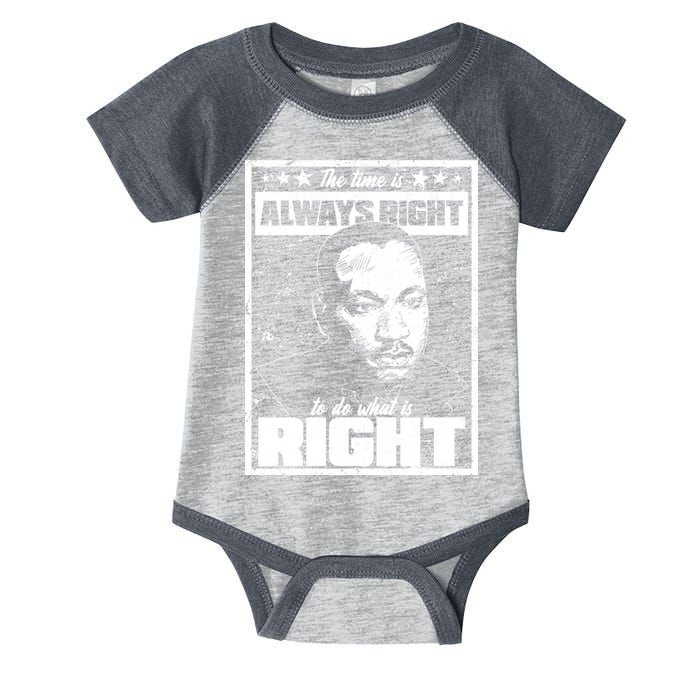 MLK The Time is Always Right to Do What is Right Infant Baby Jersey Bodysuit