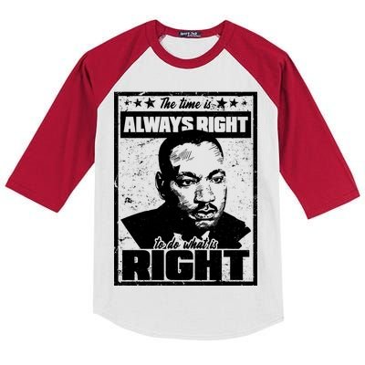 MLK The Time is Always Right to Do What is Right Kids Colorblock Raglan Jersey