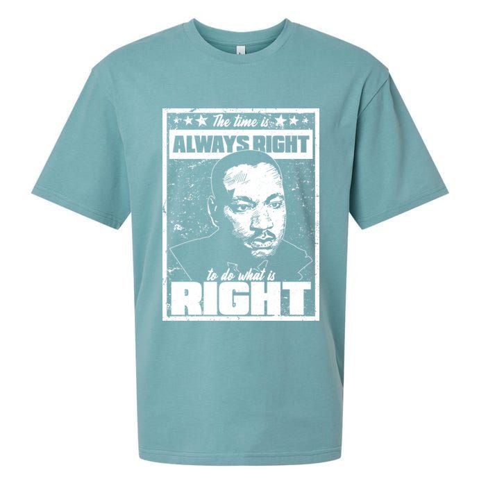 MLK The Time is Always Right to Do What is Right Sueded Cloud Jersey T-Shirt