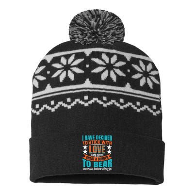 Martin Luther King Quote About Love Motivational MLK Day USA-Made Snowflake Beanie