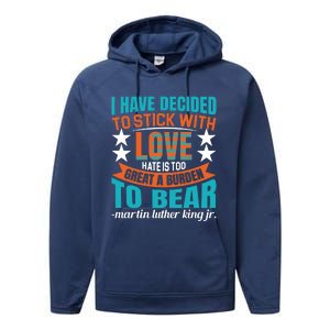 Martin Luther King Quote About Love Motivational MLK Day Performance Fleece Hoodie