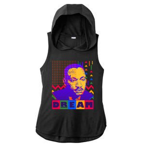 Martin Luther King Dream Colorful 80's Pop Art Ladies PosiCharge Tri-Blend Wicking Draft Hoodie Tank