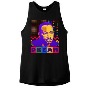 Martin Luther King Dream Colorful 80's Pop Art Ladies PosiCharge Tri-Blend Wicking Tank