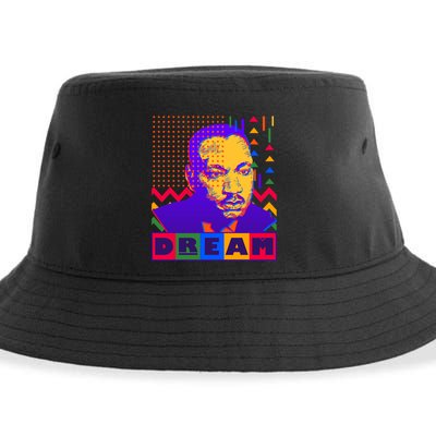 Martin Luther King Dream Colorful 80's Pop Art Sustainable Bucket Hat