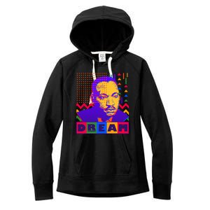 Martin Luther King Dream Colorful 80's Pop Art Women's Fleece Hoodie