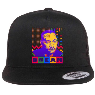 Martin Luther King Dream Colorful 80's Pop Art Flatbill Hat
