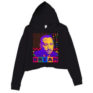 Martin Luther King Dream Colorful 80's Pop Art Crop Fleece Hoodie