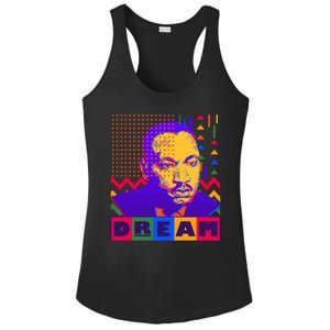 Martin Luther King Dream Colorful 80's Pop Art Ladies PosiCharge Competitor Racerback Tank