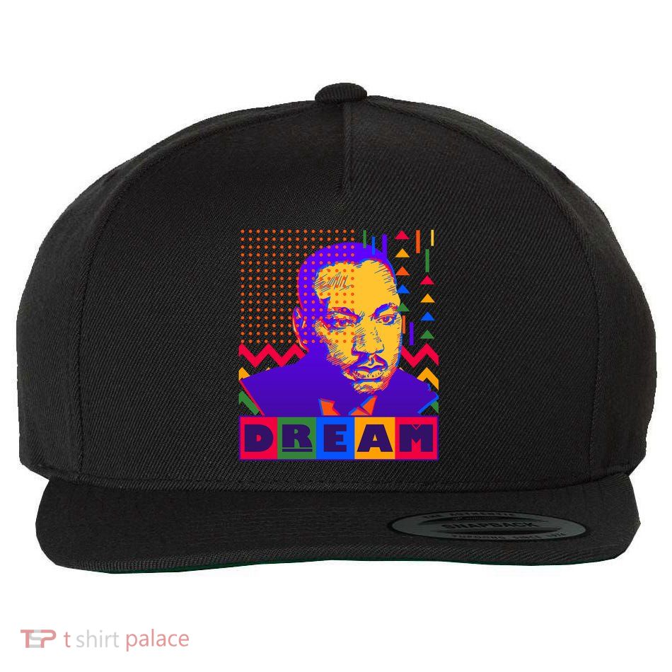 Martin Luther King Dream Colorful 80's Pop Art Wool Snapback Cap