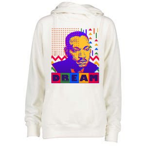 Martin Luther King Dream Colorful 80's Pop Art Womens Funnel Neck Pullover Hood