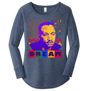 Martin Luther King Dream Colorful 80's Pop Art Women's Perfect Tri Tunic Long Sleeve Shirt