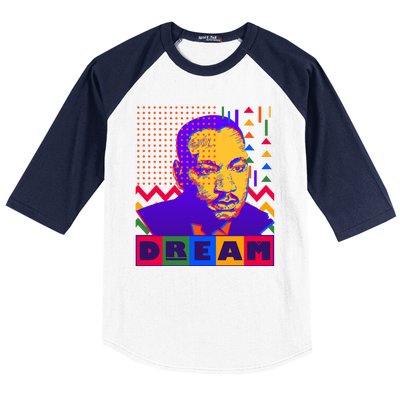 Martin Luther King Dream Colorful 80's Pop Art Baseball Sleeve Shirt