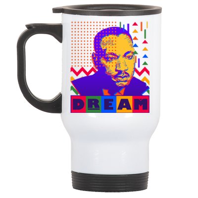 Martin Luther King Dream Colorful 80's Pop Art Stainless Steel Travel Mug