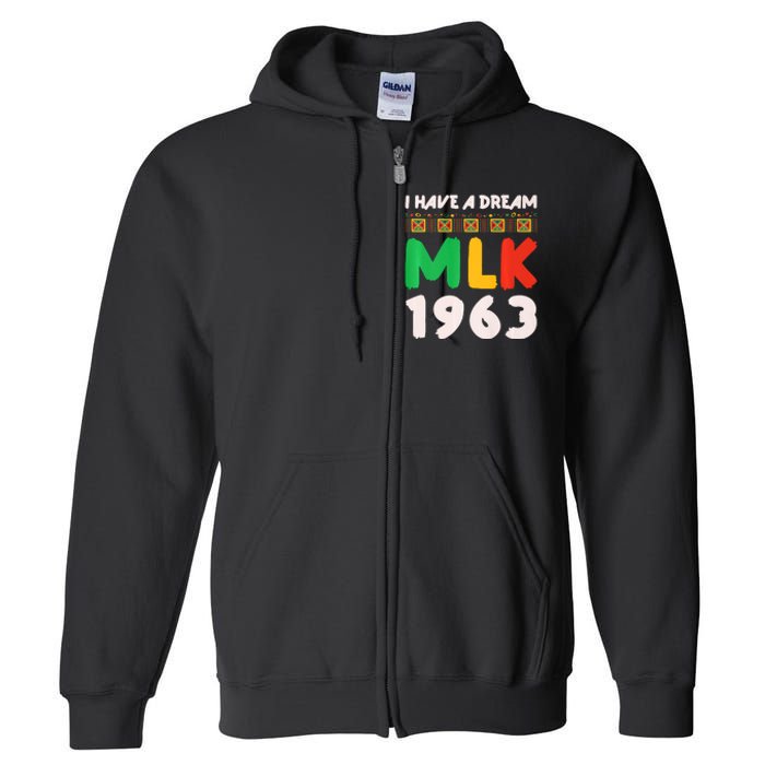 Martin Luther King Jr MLK Day Black History Design Full Zip Hoodie