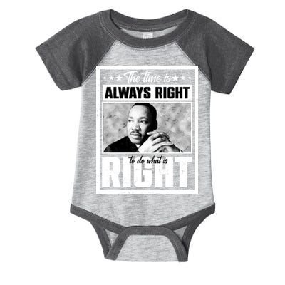 Martin Luther King Jr The Time Is Always Right To Do What Is Right Infant Baby Jersey Bodysuit