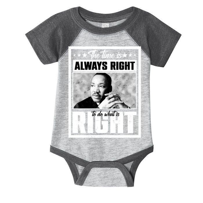 Martin Luther King Jr The Time Is Always Right To Do What Is Right Infant Baby Jersey Bodysuit