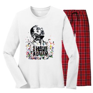 Martin Luther King Jr Day I Have A Dream Mlk Day Women's Long Sleeve Flannel Pajama Set 