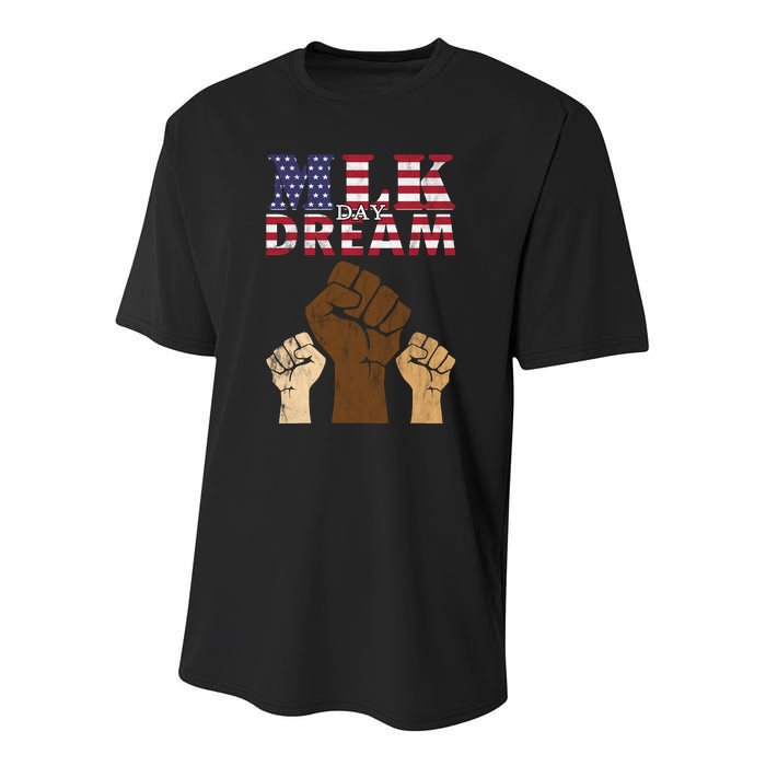 Martin Luther King Jr. MLK Dream Day Youth Performance Sprint T-Shirt