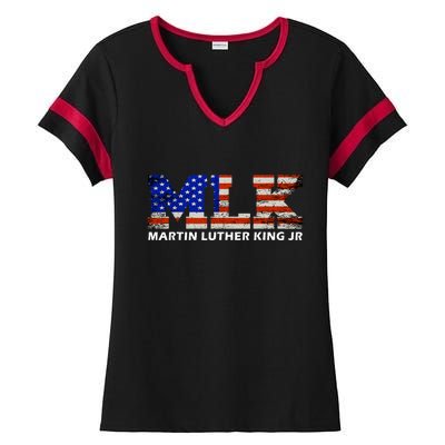 Martin Luther King Jr Day Funny MLK Vintage Freedom Gift Ladies Halftime Notch Neck Tee