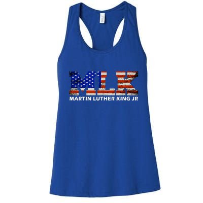 Martin Luther King Jr Day Funny MLK Vintage Freedom Gift Women's Racerback Tank