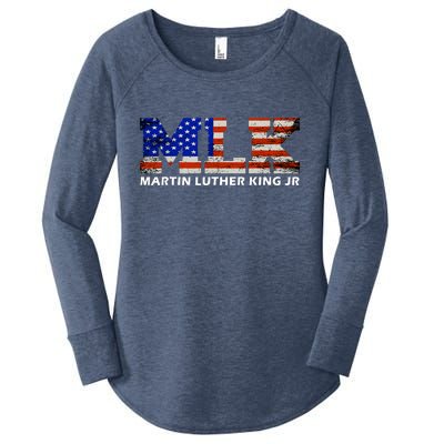 Martin Luther King Jr Day Funny MLK Vintage Freedom Gift Women's Perfect Tri Tunic Long Sleeve Shirt