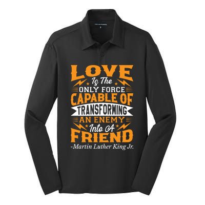 Martin Luther King Jr Gift Silk Touch Performance Long Sleeve Polo