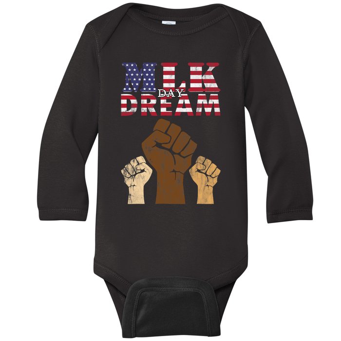 Martin Luther King Jr. MLK Dream Day Gift Design Baby Long Sleeve Bodysuit