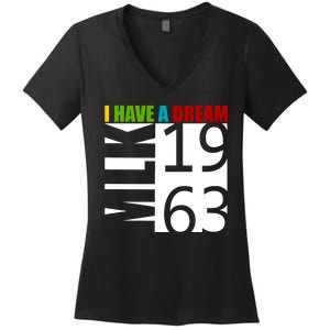 Martin Luther King Jr. I Have A Dream MLK Day Women's V-Neck T-Shirt