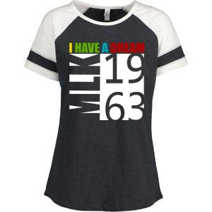 Martin Luther King Jr. I Have A Dream MLK Day Enza Ladies Jersey Colorblock Tee