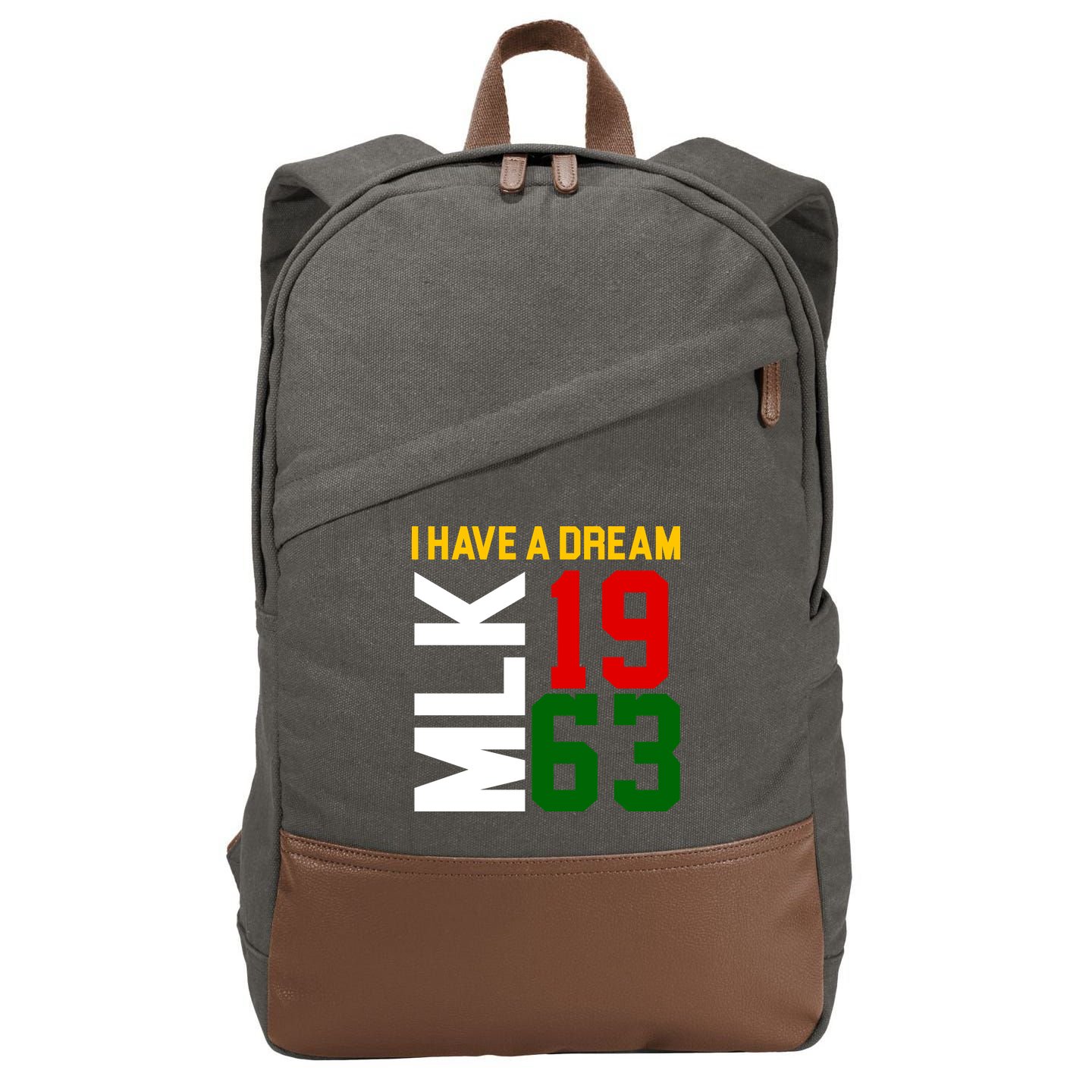 Martin Luther King Day I Have A Dream Black History MLK Cotton Canvas Backpack