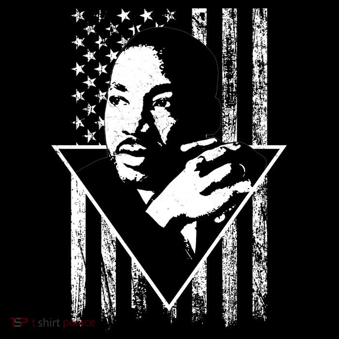 Martin Luther King Jr Distressed USA Flag Stripe Pom Pom Beanie