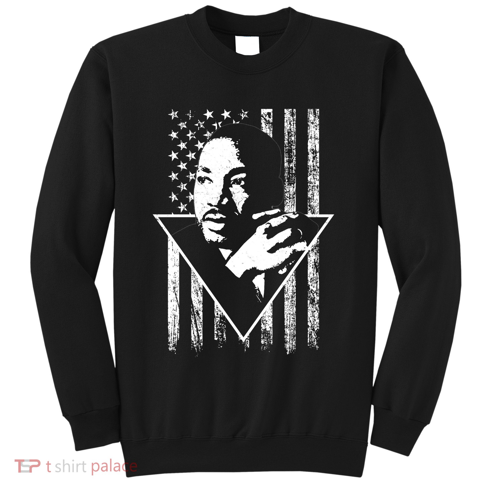 Martin Luther King Jr Distressed USA Flag Sweatshirt