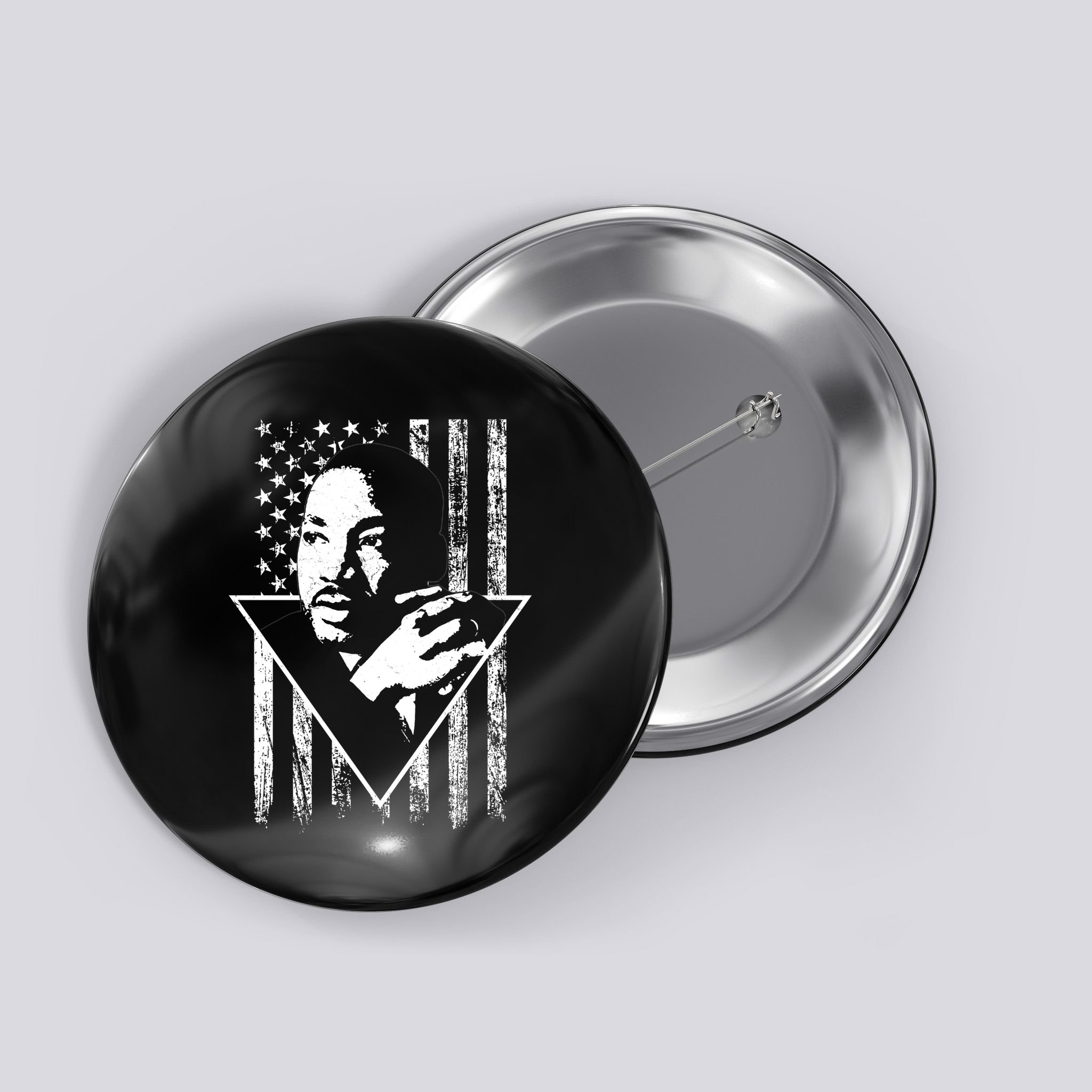 Martin Luther King Jr Distressed USA Flag Button