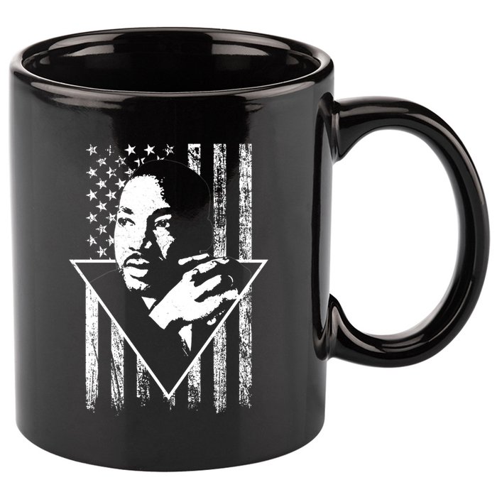 Martin Luther King Jr Distressed USA Flag 11oz C Handle Ceramic Mug