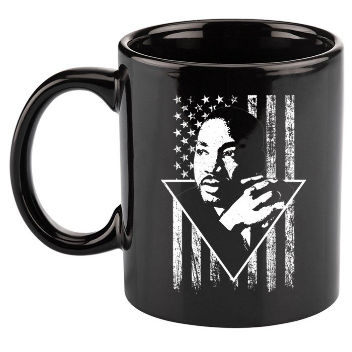 Martin Luther King Jr Distressed USA Flag 11oz C Handle Ceramic Mug