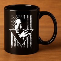 Martin Luther King Jr Distressed USA Flag 11oz C Handle Ceramic Mug