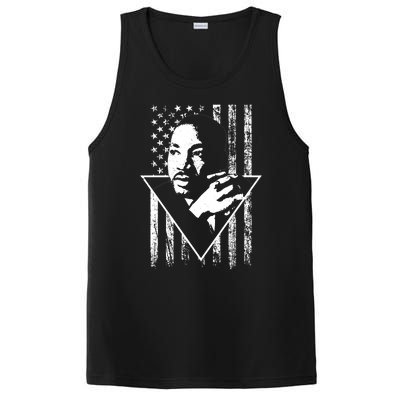 Martin Luther King Jr Distressed USA Flag PosiCharge Competitor Tank