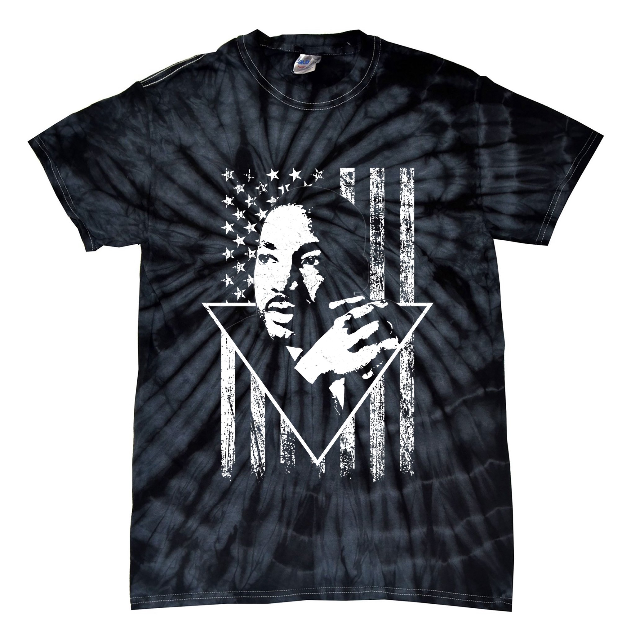 Martin Luther King Jr Distressed USA Flag Tie-Dye T-Shirt